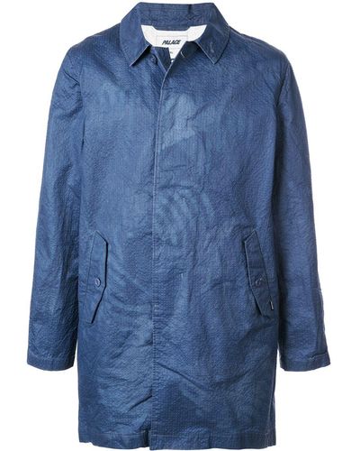 Palace Pigment Single-breasted Coat - Blue