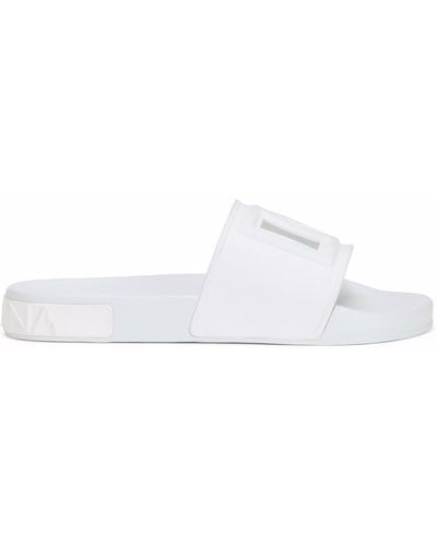 Dolce & Gabbana Logo Cut-out Slides - White