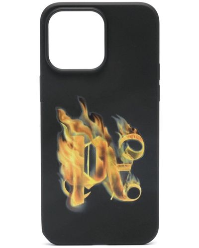 Palm Angels Coque d'iPhone 15 Burning - Noir