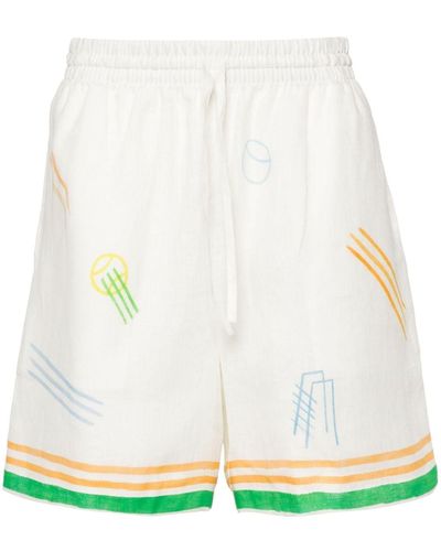 Casablancabrand Le Jeu Linen Shorts - White