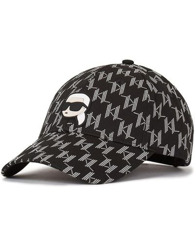 Karl Lagerfeld Ikonik Monogram Baseball Cap - Black