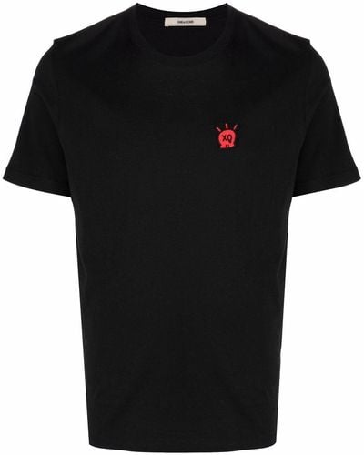 Zadig & Voltaire T-shirt Met Doodskopprint - Zwart