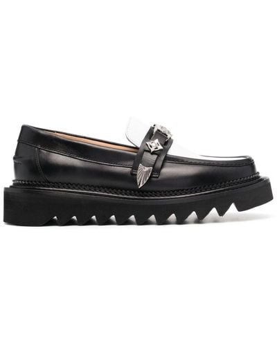 Toga Buckle-detail Leather Loafers - Black