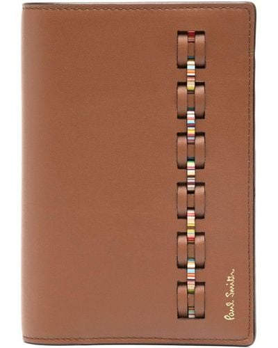Paul Smith Signature Stripe Passport Cover Wallet - Brown
