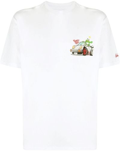 Mc2 Saint Barth Camiseta con coche estampado de x Crypto Puppets® - Blanco