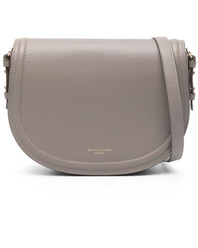 Aspinal of London Stella Leather Satchell - Grey