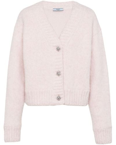 Prada Wool V-neck Cardigan - Pink