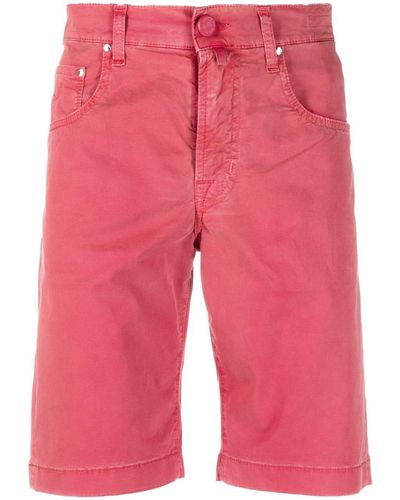 Jacob Cohen Jeans-Shorts mit Logo-Patch - Rot