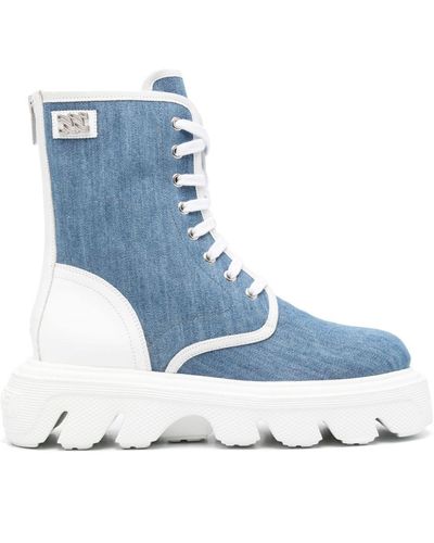 Casadei Generation C Denim Boots - Blue