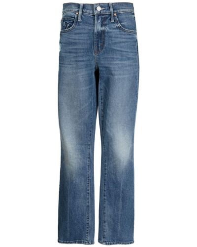 Mother Rascal Mid-rise Cropped Jeans - Blue