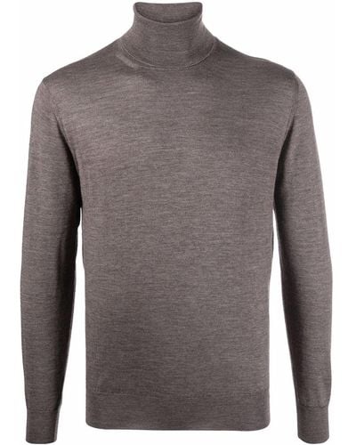 Cruciani Roll-neck Cashmere-silk Sweater - Gray