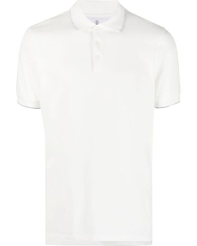 Brunello Cucinelli Poloshirt mit Knopfleiste - Weiß