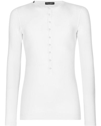 Dolce & Gabbana Haut boutonné à manches longues - Blanc