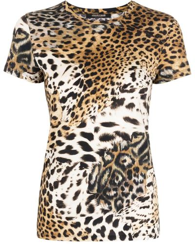 Roberto Cavalli Camiseta con tigre estampado - Negro