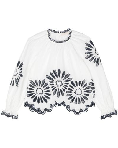 Ulla Johnson Louisa embroidered blouse - Weiß
