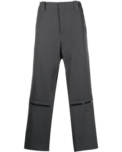 OAMC Zip-detail Straight-leg Pants - Gray