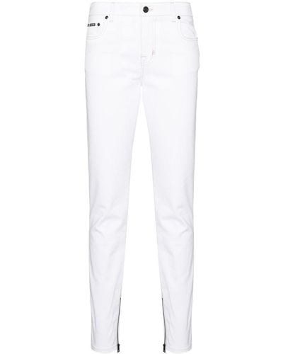 Tom Ford Jeans skinny con zip - Bianco