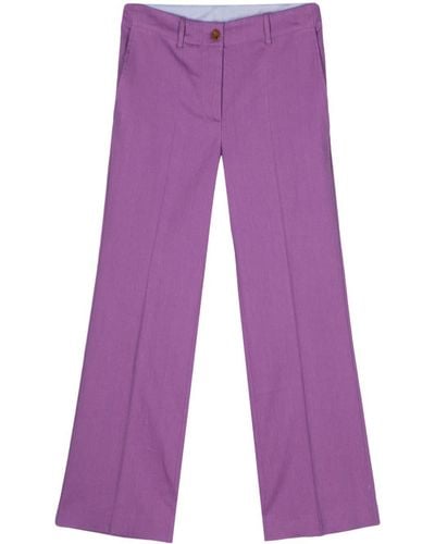 Alysi Pressed-crease Tailored Trousers - Purple