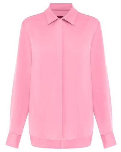 Alex Perry T-Shirt in Satin-Optik - Pink