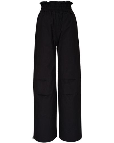Moncler Pantalones anchos de talle alto - Negro