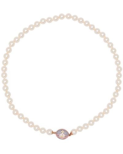 Vivienne Westwood Collar Loelia con perla de Swarovski - Blanco