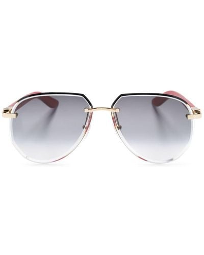 Cartier C Decor Pilot-frame Sunglasses - Red