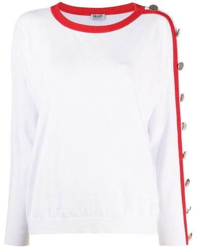 Liu Jo T-Shirt mit Streifenapplikation - Weiß