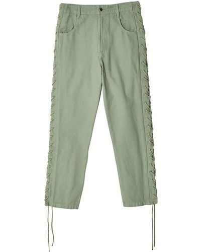 Eckhaus Latta Lace-up Straight Trousers - Green