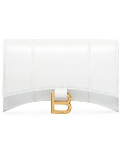 Balenciaga Hourglass Wallet On Chain - White