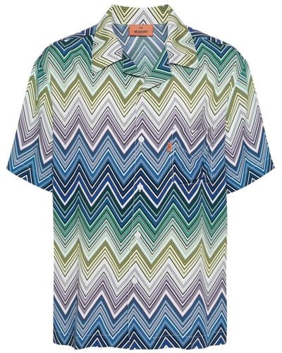Missoni Zigzag Short-sleeved Shirt - Blue