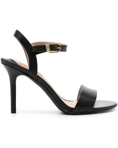 Lauren by Ralph Lauren Gwen 100mm Leather Sandals - Black