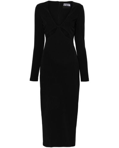 Versace Cut-out Crepe Midi Dress - Black