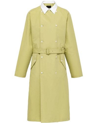 Prada Belted cotton trench coat - Gelb