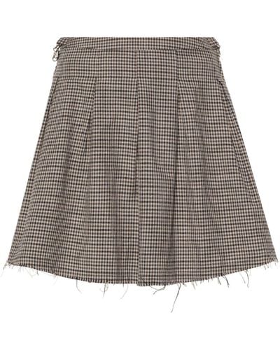 Our Legacy Object Checked Mini Skirt - Grey