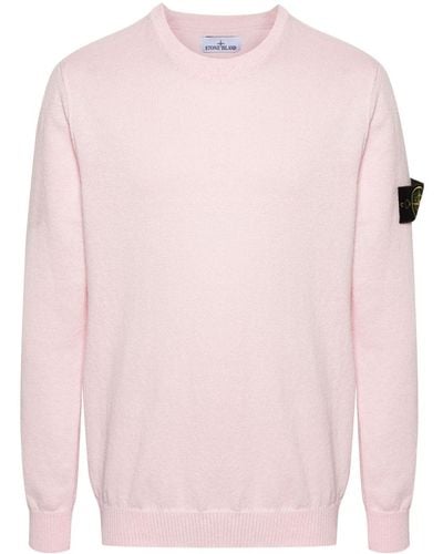 Stone Island Compass-badge Cotton Sweater - Pink