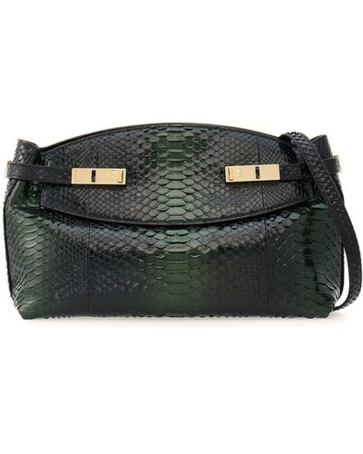 Ferragamo Snakeskin-effect Leather Clutch Bag - Black