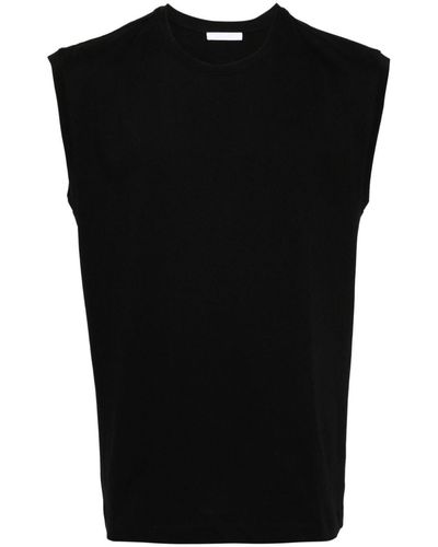 Helmut Lang Logo-print Sleeveless T-shirt - Black