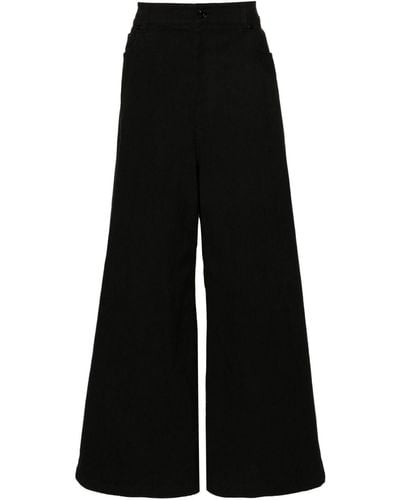 Juun.J Waist-straps Wide-leg Trousers - Black