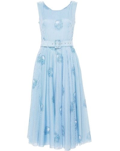 Samantha Sung Aster Striped Cotton Dress - Blue
