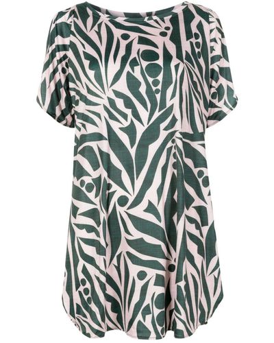 Lygia & Nanny Allat Graphic-print Tunic Dress - Green
