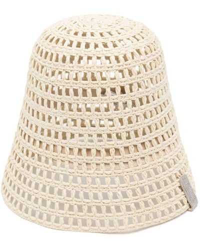Peserico Bead-embellishment Interwoven Hat - Natural