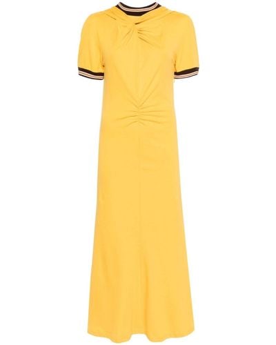 Wales Bonner Vestido Wing con logo bordado - Amarillo