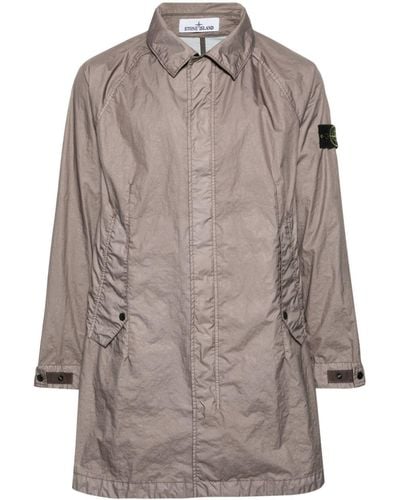 Stone Island Membrana 3l Tc Crinkled Raincoat - Gray