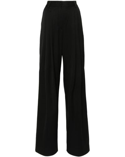 MANURI Bryce Pleat-detail Trousers - Black