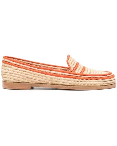 Paloma Barceló Paul Woven-raffia Loafers - Brown