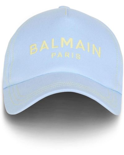 Balmain Logo-embroidered Cotton Cap - Blue