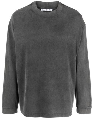 Acne Studios Faded-effect Cotton Sweatshirt - Grey