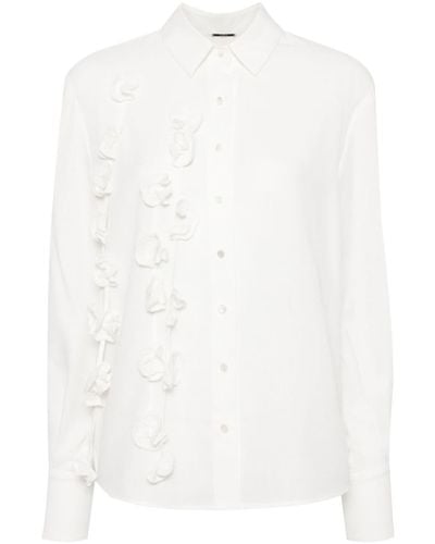 Alexis Simonette Floral-appliqué Shirt - White