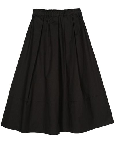 Antonelli Isotta Poplin Cotton Skirt - Black