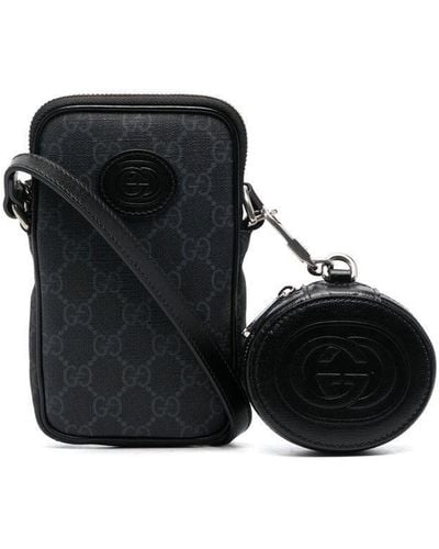 Gucci Retro Gg Supreme Crossbody Bag - Black